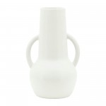 Cer,8",vase W/handles,white