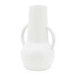 Cer,8",vase W/handles,white