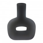 Dol, 8" Open Cut Vase, Black