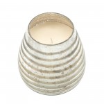 Candle On Silver Striped Glass By Liv & Skye 64oz