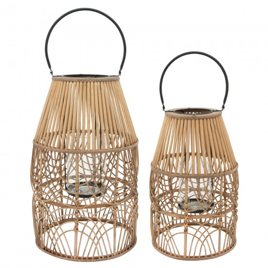 Wicker 21"h Lantern, Natural