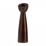 Wood, 13"h Slanted Candle Holder, Brown