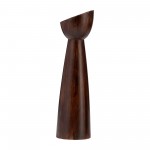 Wood, 13"h Slanted Candle Holder, Brown