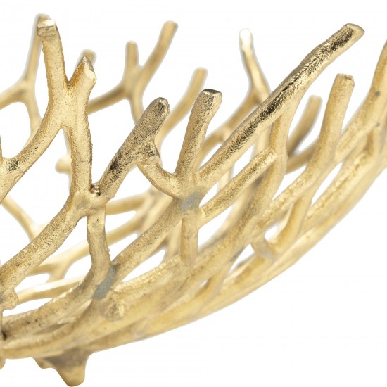 S/2 Aluminum 13/17" Branchbowls, Gold