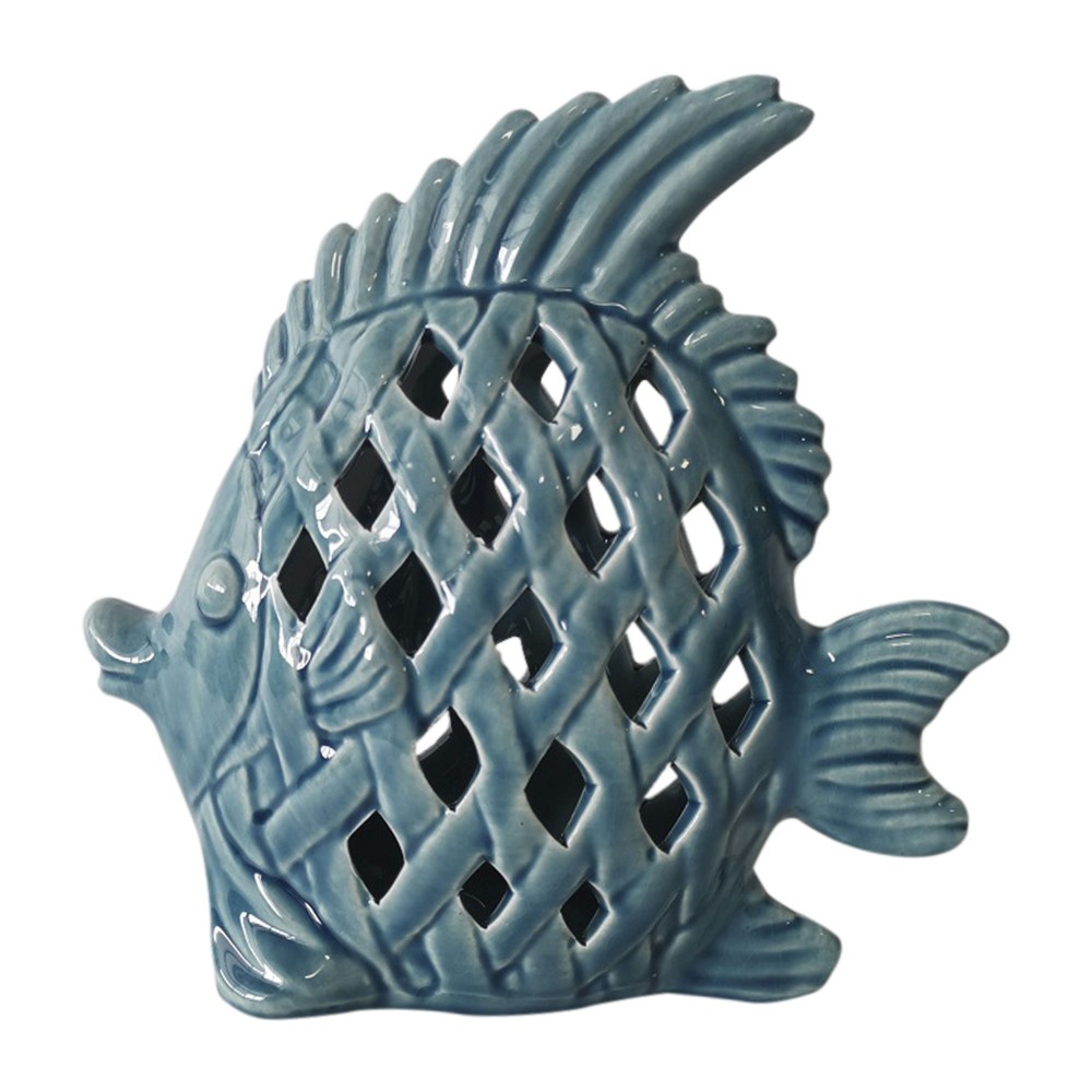 Cer, 11" Cut-out Fish, Blue