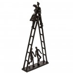 23" Metal Family On Ladder, Black