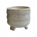 S/2 6/8" Footed Planter W/ Dots, Gray