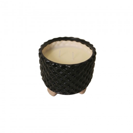 7" Woven Candle By Liv & Skye,blk 27oz