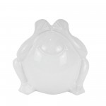 Ceramic 7" No See Frog, White