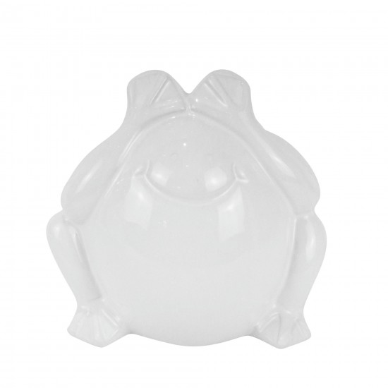 Ceramic 7" No See Frog, White