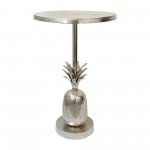 Metal, 15"d/24"h, Silver Pineapple Side Table, Kd