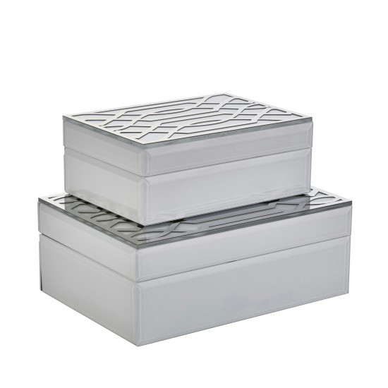 Ec, S/2 White/silver Boxes