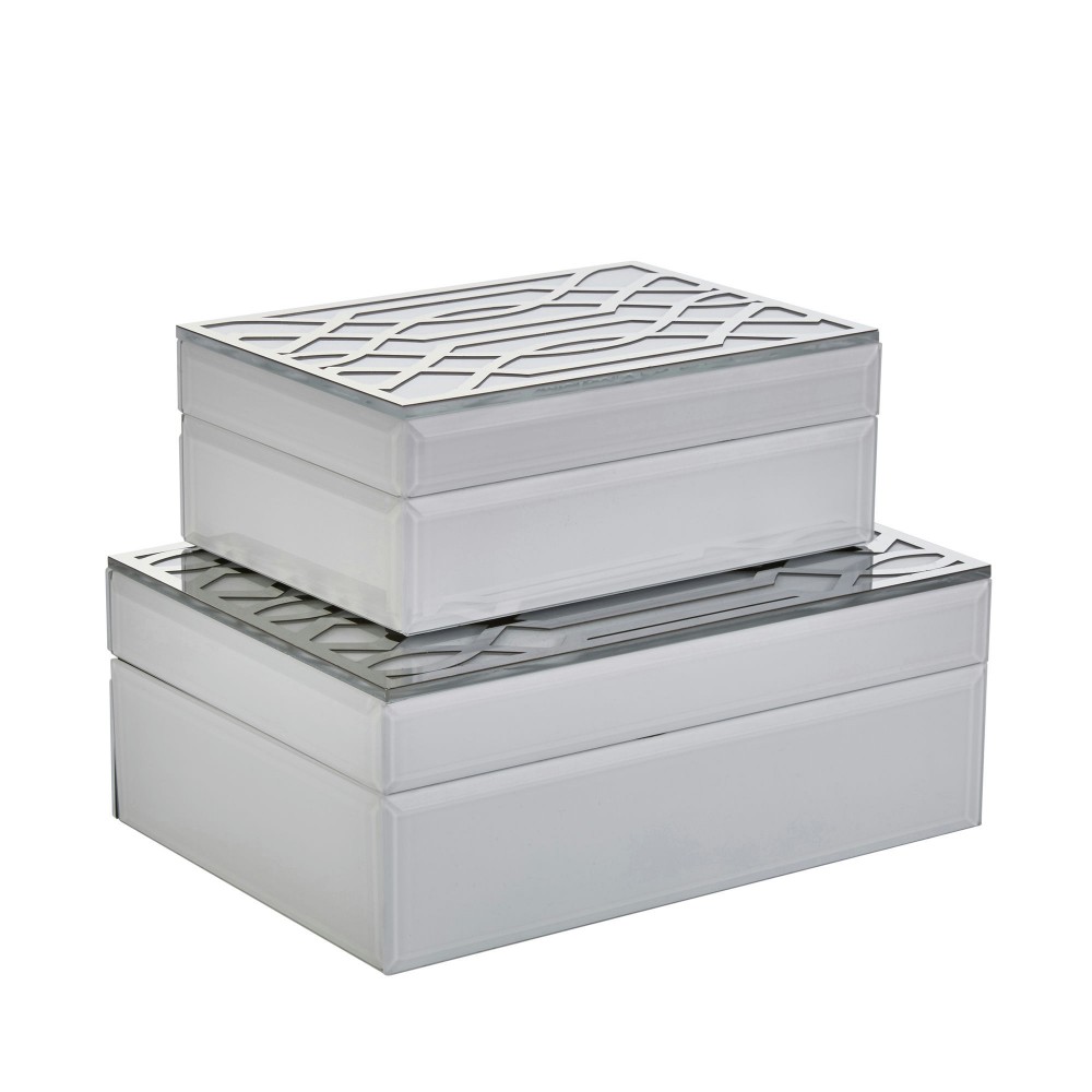 Ec, S/2 White/silver Boxes