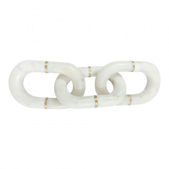 Marble 14" Chain Decor, White