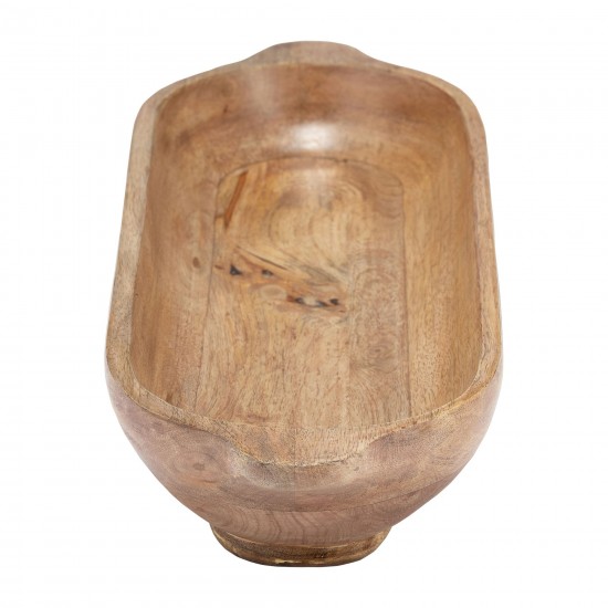 Wood, S/2 18/23"l Oval Trays, Brown