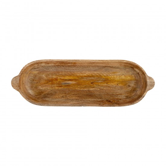 Wood, S/2 18/23"l Oval Trays, Brown