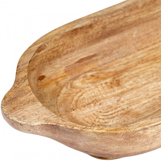 Wood, S/2 18/23"l Oval Trays, Brown