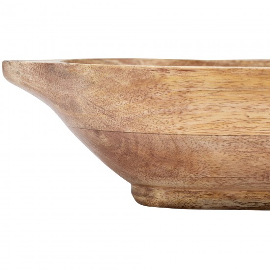 Wood, S/2 18/23"l Oval Trays, Brown