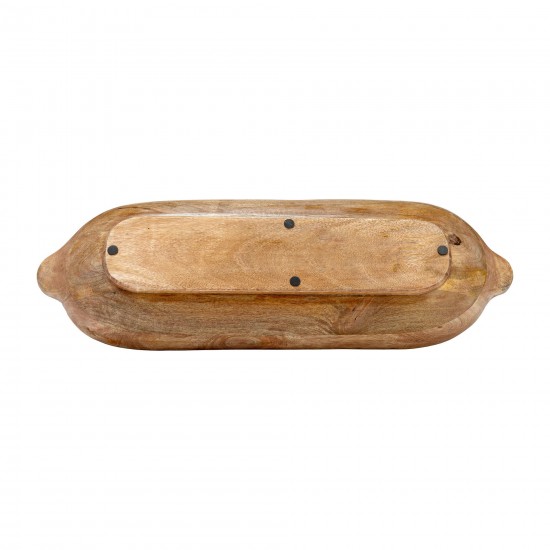 Wood, S/2 18/23"l Oval Trays, Brown