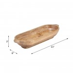Wood, S/2 18/23"l Oval Trays, Brown