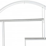 Round Wood/metal Wall Shelf Gray/white