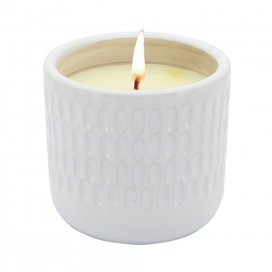 S/2 5" Dimpled Scented Candle, White/black 10oz