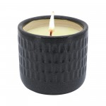 S/2 5" Dimpled Scented Candle, White/black 10oz