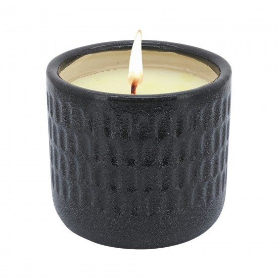 S/2 5" Dimpled Scented Candle, White/black 10oz