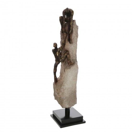 23" Rock Climber Decor, Bronze