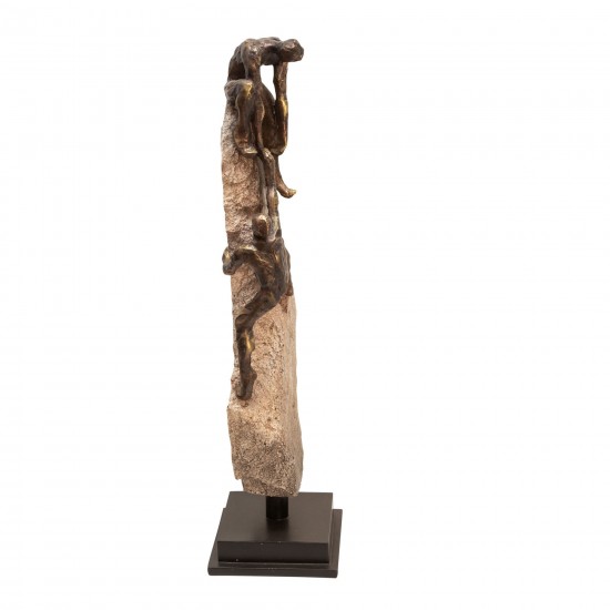 23" Rock Climber Decor, Bronze