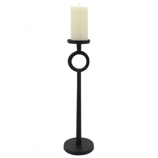 21"h Metal Candle Holder, Black