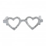Metal Heart Shaped Glasses, Silver