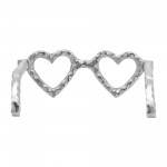 Metal Heart Shaped Glasses, Silver