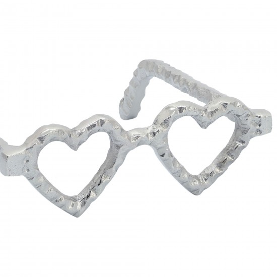 Metal Heart Shaped Glasses, Silver