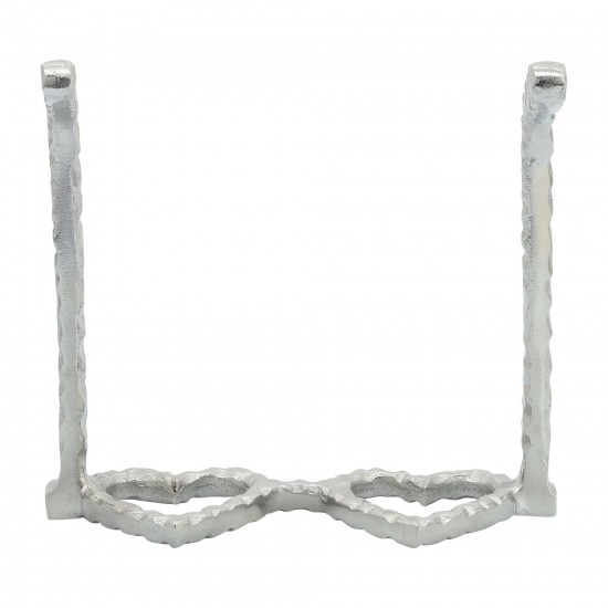 Metal Heart Shaped Glasses, Silver