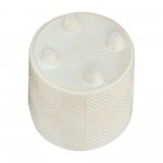 S/2 6/8" Textured Planters, Shiny White