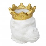 Resin 9" Gorilla W/ Crown, White