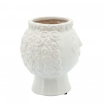 6" Grandma Face Planter, White