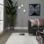 Metal/marble 53" 3 Light Floor Lamp, Silver - Kd