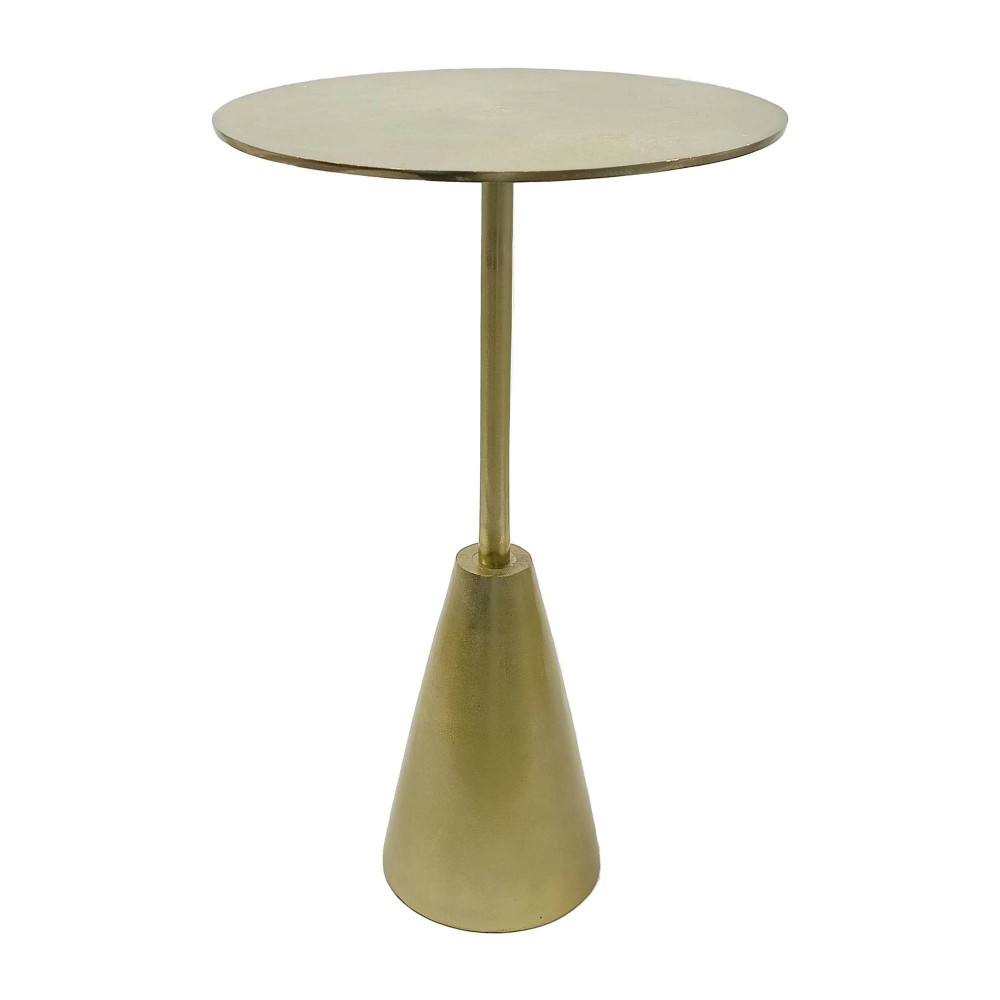 Metal,14x23"h,cone Base Side Table,gold Kd