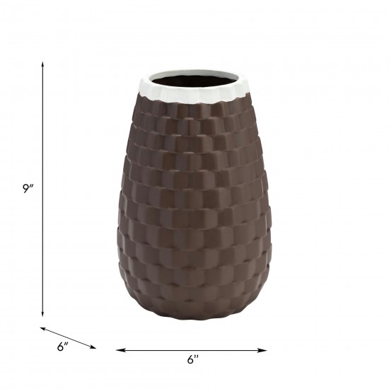 9" Textured Vase, Java