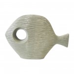 Cer, 14" Textured Fish, Seafoam