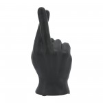 8"h, Crossing Fingers, Black