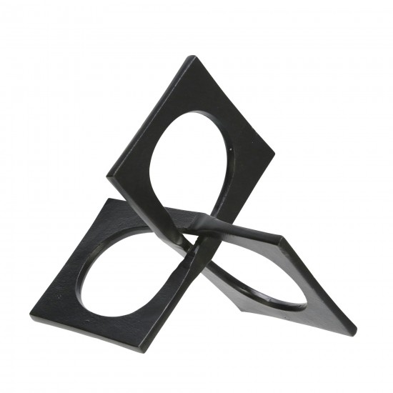 Metal 9" Linked Square Decor, Black