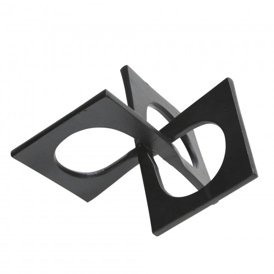 Metal 9" Linked Square Decor, Black