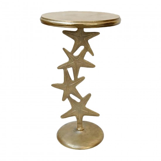 Metal, 14"d/25"h, Gold Starfish Side Table, Kd