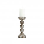 Glass, 13"h, Bubbly Candle Holder, Brown