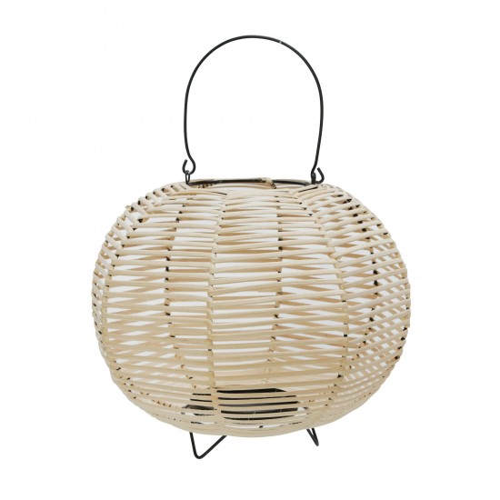 round Wicker/iron Lantern, Natural