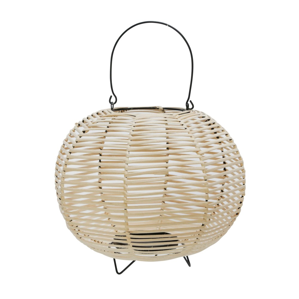 round Wicker/iron Lantern, Natural