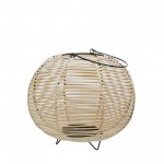 round Wicker/iron Lantern, Natural